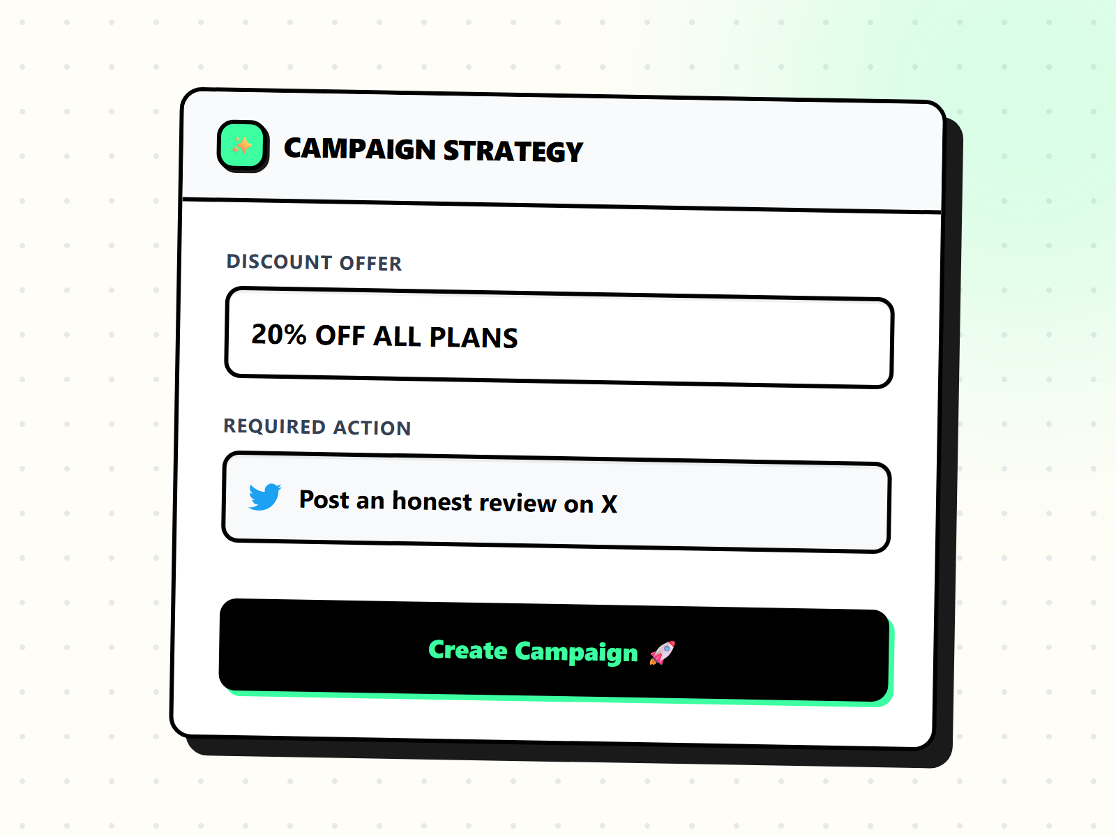 Campaign creation interface